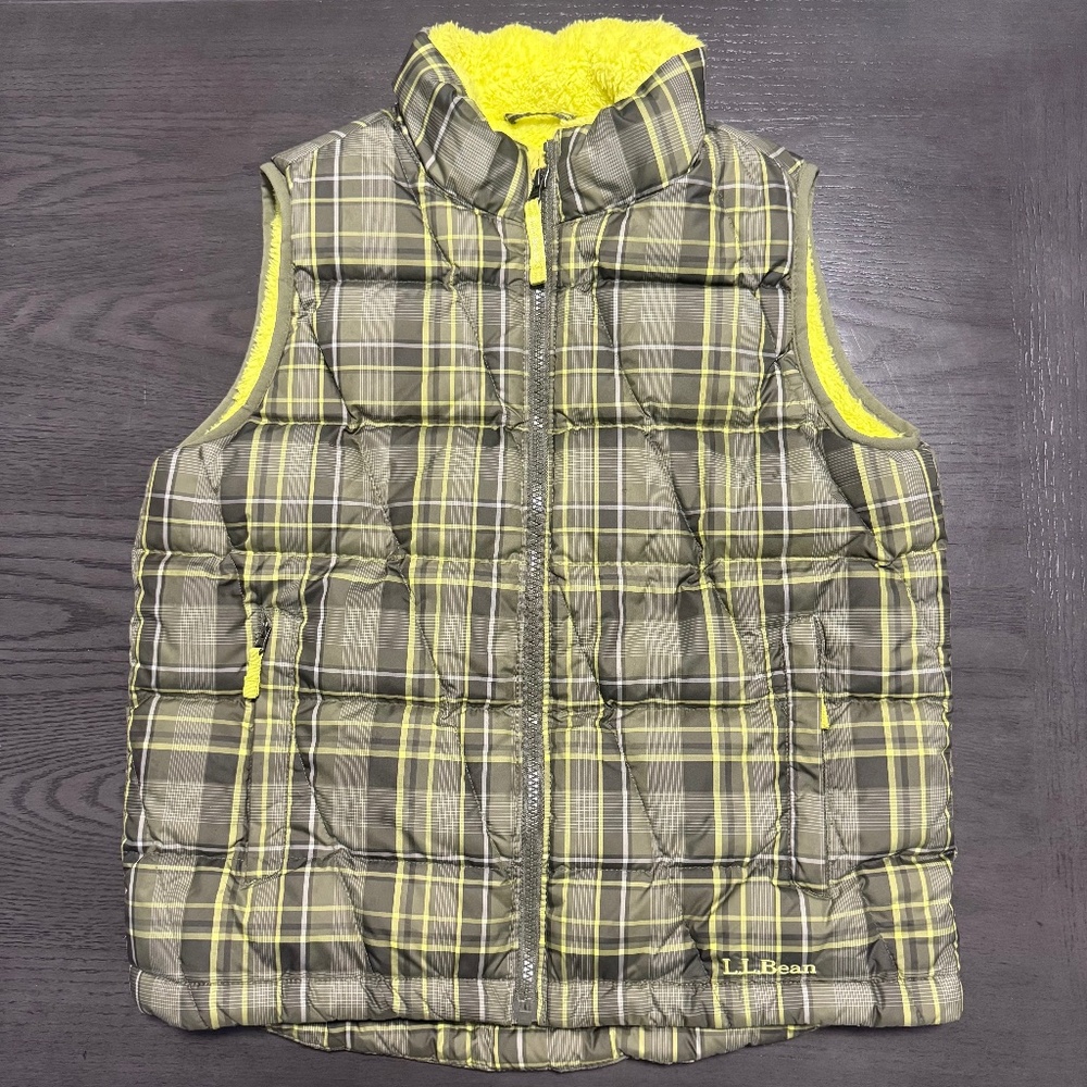 L.L.Bean Boys Zip‎ Up Down Puffer Vest Jacket Size M 10-12
